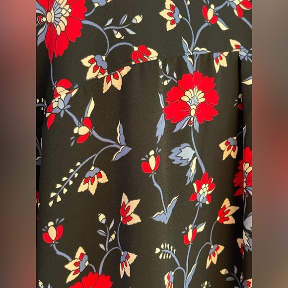 NWOT Talbots Black Floral Blouse Red White & Blue | Size 1X - Picture 5 of 7